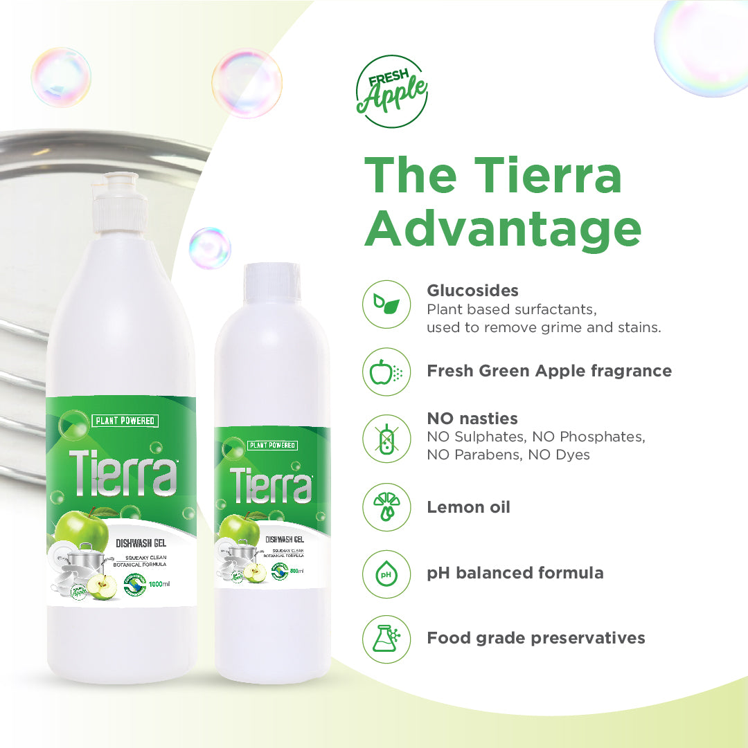 Tierra Dishwash Gel | Green Apple - 500 ml