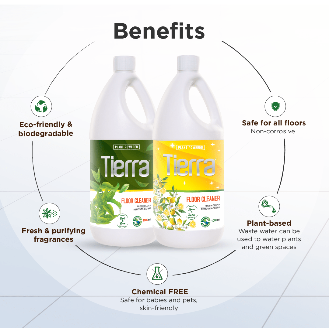 Tierra Floor Cleaner | Basil & Neem Extracts - 1000 ml