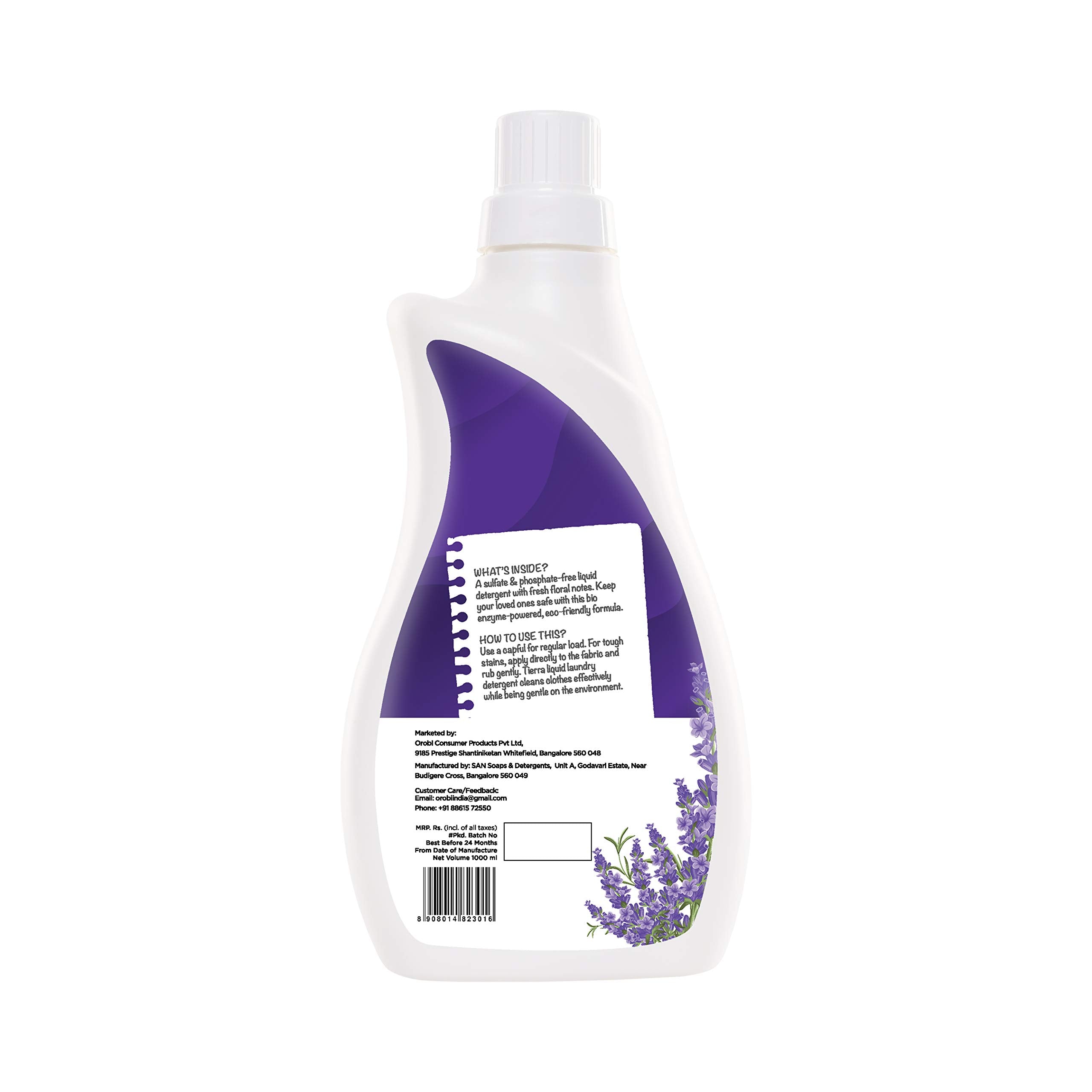 Tierra Gentle Laundry Detergent | Lavender 1000 ml