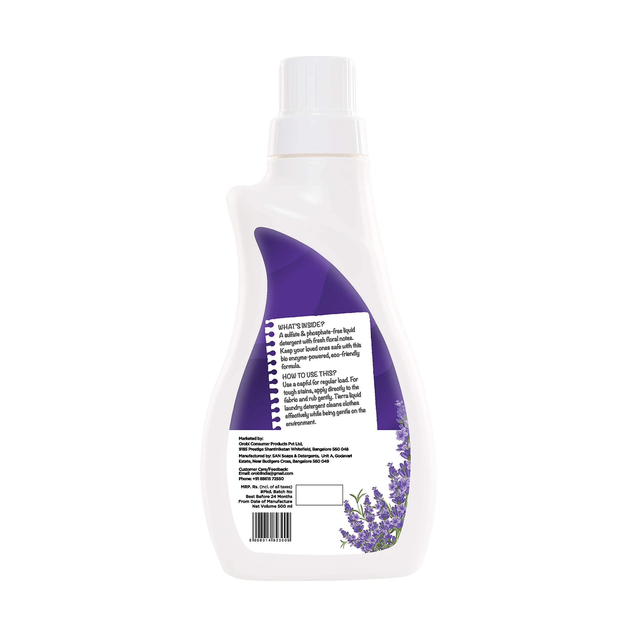 Tierra Gentle Laundry Detergent | Lavender 500 ml